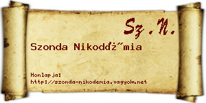 Szonda Nikodémia névjegykártya